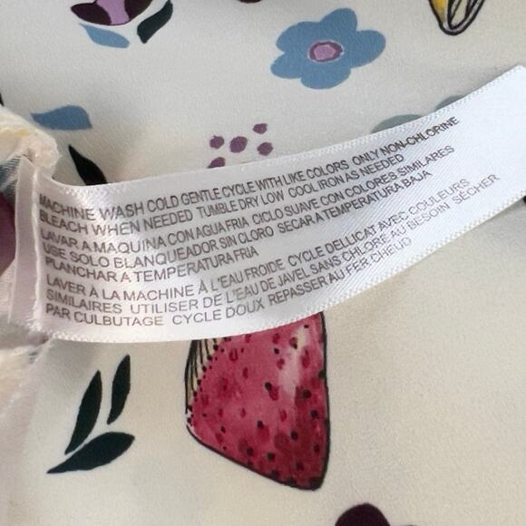 Eloquii Blouse Size 26 White Multicolor Mushroom Flower Button Up Whimsical Top - Picture 11 of 11